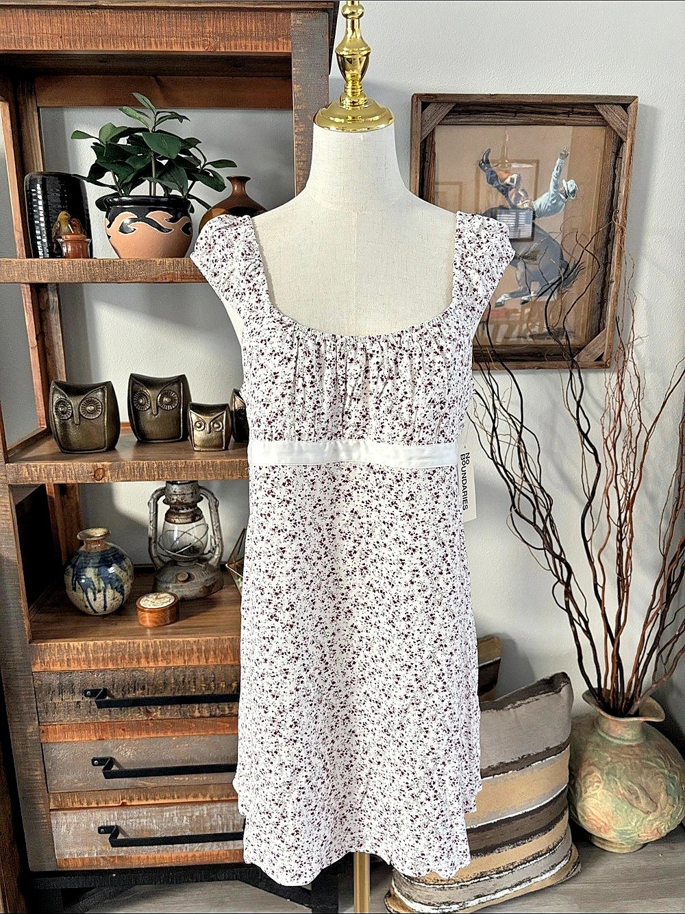 No Boundaries Woven Babydoll Mini Dress Floral Dress NWT